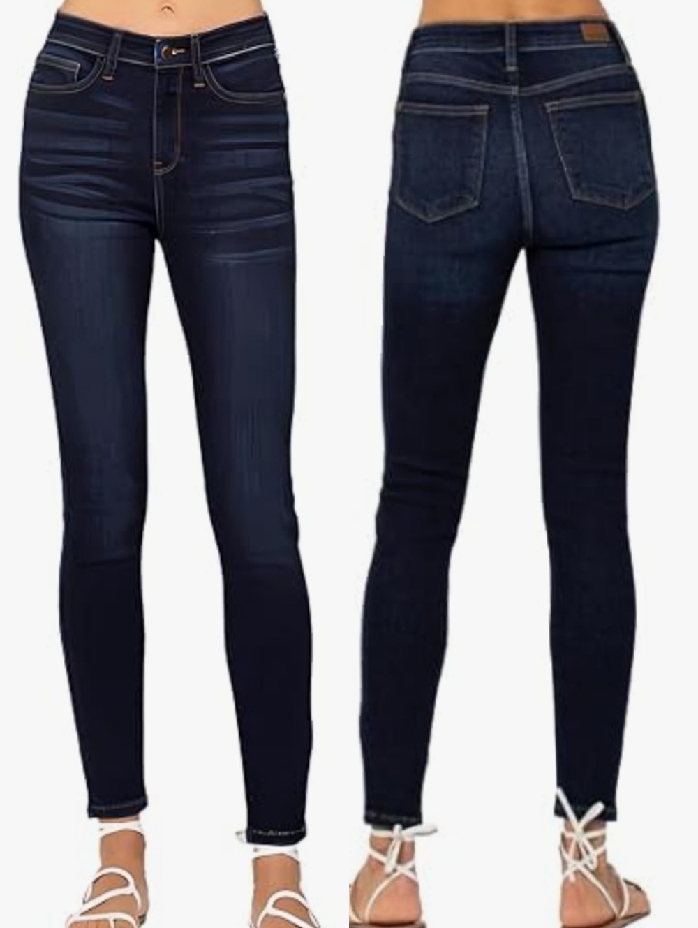 Judy Blue Dark Wash Mid-Rise Skinny Jeans Size 7 Stretch Slimming Denim Trendy